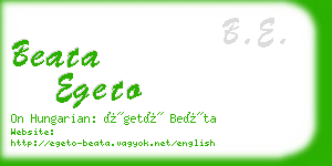 beata egeto business card